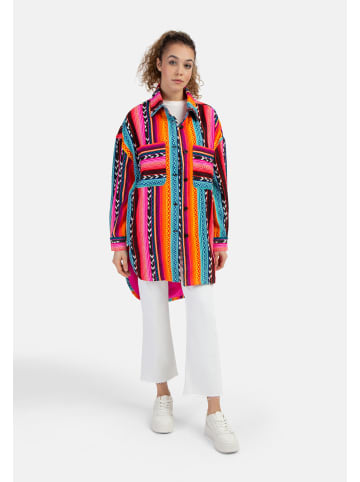 myMo Damen Hemdjacke in Mehrfarbig Neon Pink