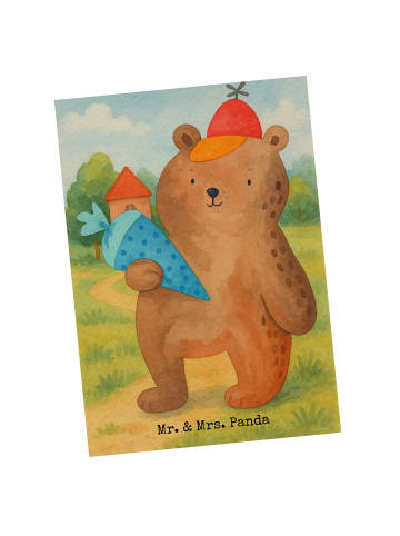 Mr. & Mrs. Panda Fotokarte Bär Schultüte Design ohne Spruch in Weiß