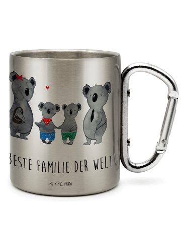 Mr. & Mrs. Panda Outdoor Tasse Koala Familie zwei mit Spruch in Silber