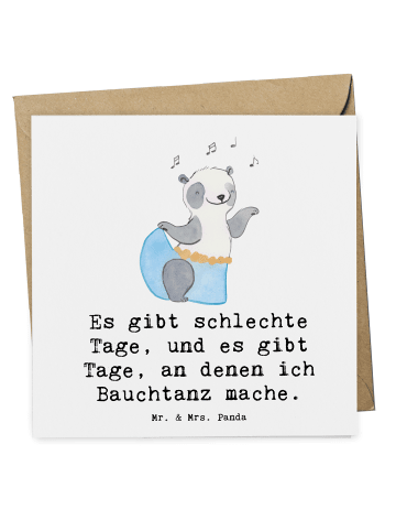 Mr. & Mrs. Panda Deluxe Karte Panda Bauchtanz mit Spruch in Weiß