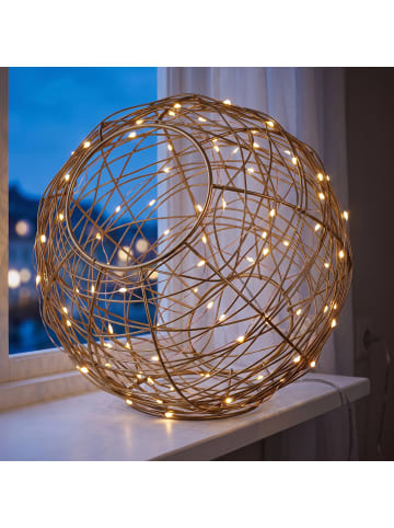 relaxdays LED Dekokugel in Gold - Ø 20 cm