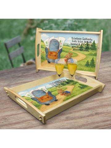 Mr. & Mrs. Panda Tablett Pinguin & Maus Wanderer Design mit Spruch in Weiß