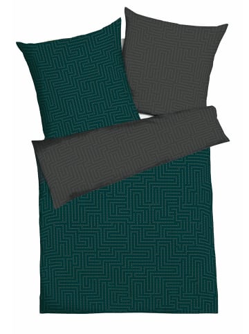 JACK 3 tlg. Mako Satin Bettwäsche 200x200cm Password in Smaragd