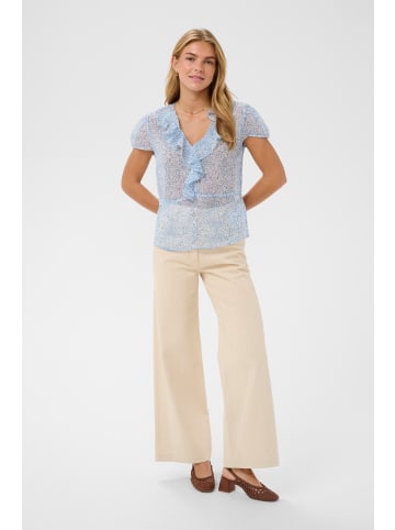 SAINT TROPEZ Bluse kurzarm RachilSZ Gerade Passform in Cerulean Camouflage