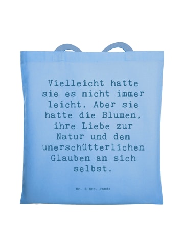 Mr. & Mrs. Panda Einkaufsbeutel Spruch Hoffnung und Liebe mit Sp... in Sky Blue