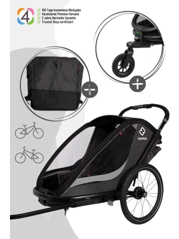 Hamax Hamax Cocoon Kinderfahrradanhänger für 2 Kinder - Farbe: Grey / Black