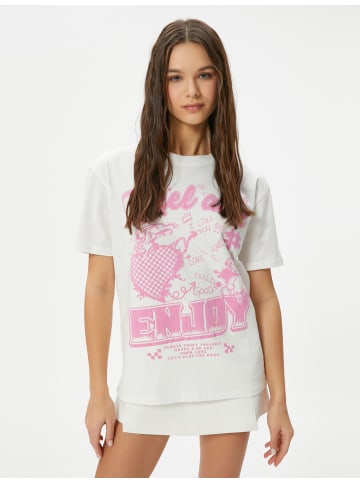 KOTON T-shirt in Ekru