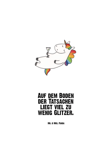 Mr. & Mrs. Panda Trinkflasche Einhorn Cocktail mit Spruch in Weiß