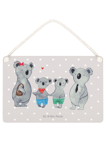 Mr. & Mrs. Panda Deko Schild Koala Familie zwei ohne Spruch in Grau Pastell