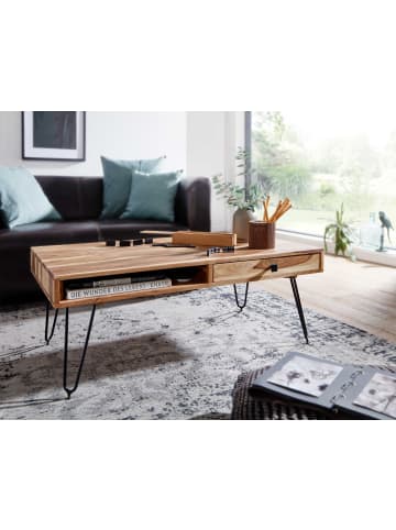 KADIMA DESIGN Couchtisch BAGLI Massiv-Holz 110 cm breit Wohnzimmer-Tisch in Akazie
