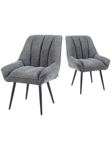 DUBI Möbel 2er-Set: Esszimmerstuhl Mika-Tara in Grau - (B)60 x (H)88 x  (T)68 cm