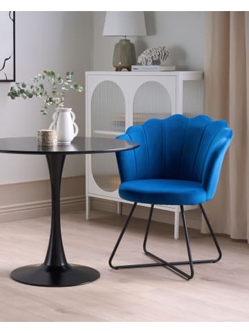 Beliani Sessel LOVELOCK in Blau/Schwarz - (W) 67 x (H) 86 x (L) 70 cm