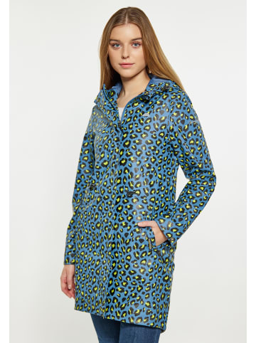 Schmuddelwedda Damen Regenparka in Stahlblau Limette Leo