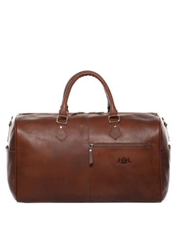 SID & VAIN Leder-Reisetasche echt Leder Weekender groß chestnut SEATTLE in braun