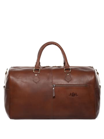 SID & VAIN Leder-Reisetasche Leder Weekender Unisex SEATTLE in braun