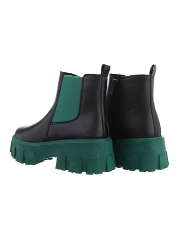 Ital-Design Stiefelette in Schwarz und Grün