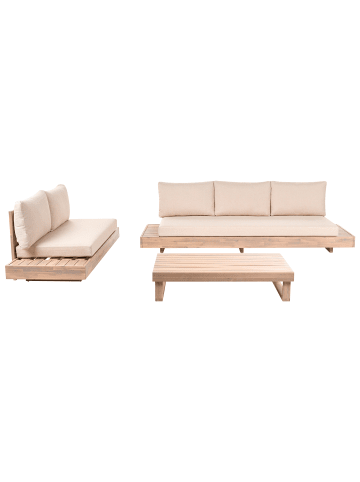 Beliani 3-tlg Lounge Set MARETTIMO in Beige/Braun