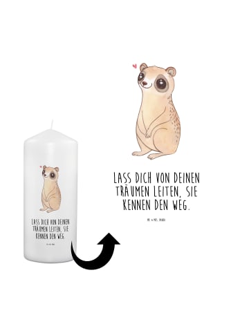 Mr. & Mrs. Panda Kondolenzkerze Plumplori Glücklich mit Spruch in Weiß