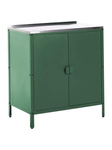 Beliani Gartenküche VILAMA in Grün/Silber - (W) 80 x (H) 90 x (L) 50 cm