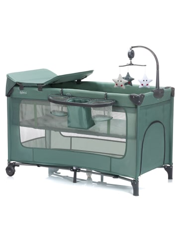 fillikid Reisebett Capri ab Geburt - 15 kg mit verstellbarem in gruen