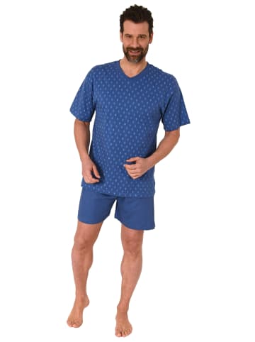 NORMANN Shorty Pyjama Schlafanzug kurzarm in marine