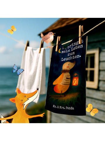 Mr. & Mrs. Panda Handtuch Glühwürmchen Design mit Spruch in Weiß