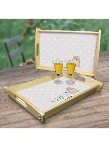 Tablett Holz Otter Stein ohne Spruch in Grau Pastell