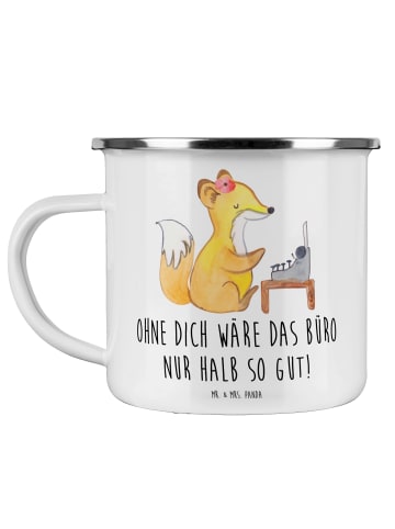 Mr. & Mrs. Panda Teetasse Sekretärin Beste mit Spruch in Weiß