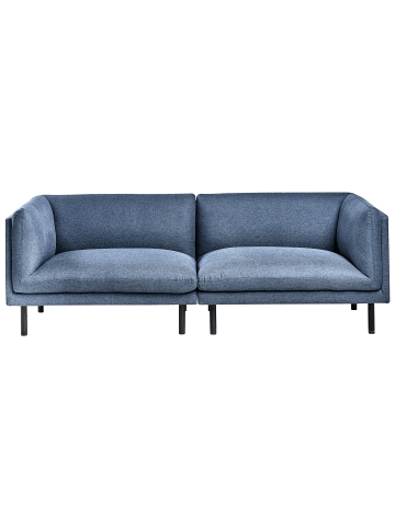 Beliani 3-Sitzer Sofa VORGOD in Blau - (W) 221 x (H) 76 x (L) 84 cm