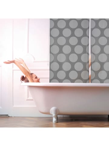 relaxdays Duschrollo Punkte in Grau - (B)80 x (H)240 cm