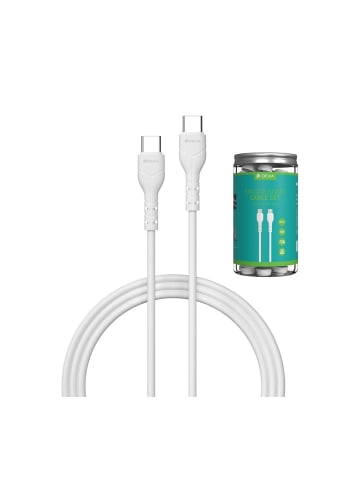 COFI 1453 Devia 30er Set Kabel USB Typ C zu USB Typ C 1m 3A  weiß in Weiß