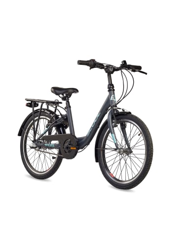 S'COOL Kinderfahrrad - chiX 20 Zoll 3-Gang | ab 6 Jahre - Dark Grey/Aqua