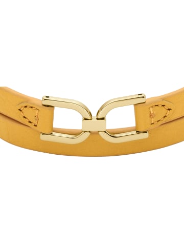 Fossil Armschmuck Heritage D-Link Gelb in hellbraun