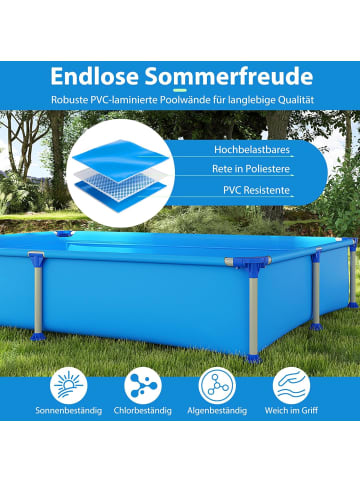 COSTWAY Pool Swimmingpool 228 x 159 x 42 cm in Blau
