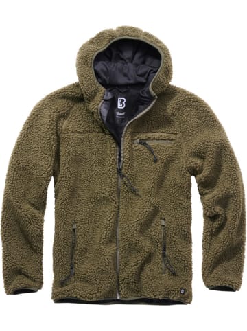 Brandit Fleecejacke/Fleecepullover "Teddyfleece Worker Jacket" in Grün