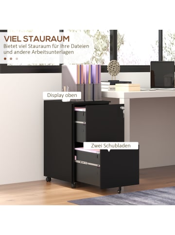 Vinsetto Rollcontainer-37L x 43,5B x 67,5H cm-Schwarz