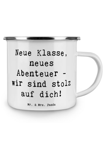 Mr. & Mrs. Panda metallbecher Spruch Erster Schultag Abenteuer m... in Weiß