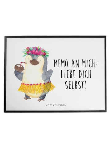 Mr. & Mrs. Panda Arbeitsmatte Pinguin Kokosnuss mit Spruch in Weiß