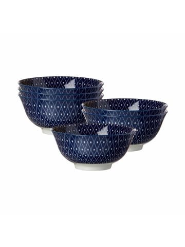 6er Set Müslischalen Royal Reiko in Blau-Weiß ø 15,5 cm