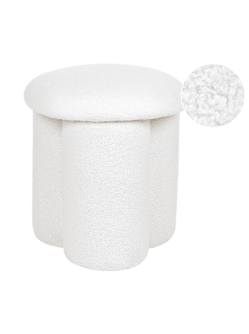 Beliani Pouf CARRINGTON in Weiß - (W) 40 x (H) 45 x (L) 40 cm