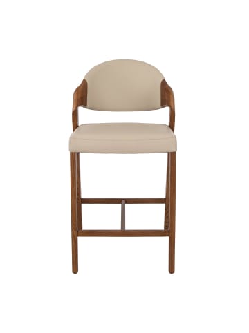 Hocker aus Kunstleder in Nerzfarbe