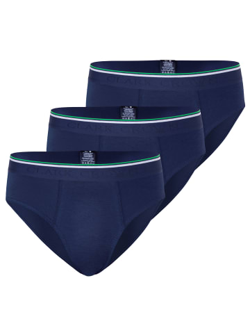 Clark Crown® 3er Pack "Bambus" Sport Slips in marineblau