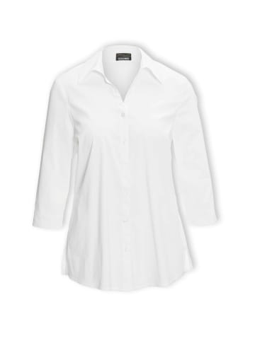 GOLDNER Kurzgröße:  Bluse Stretchbequeme Bluse mit Baumwolle in weiß