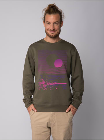 wat? Apparel Sweatshirt Sun and Moon Skyline in Khaki