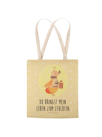Mr. & Mrs. Panda Tasche Glühwürmchen mit Spruch in Gelb Pastell