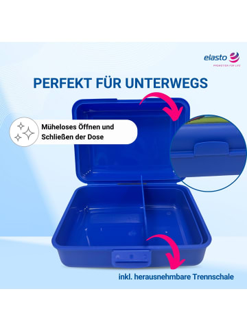elasto Vorratsdose "School-Box" 1100 ml in blau - mit Motiv