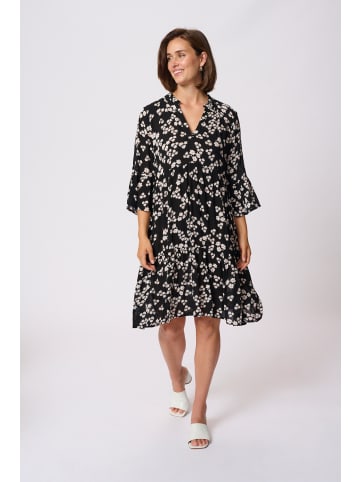 Kaffe Kleid KAhera A-shape in Black/Chalk/Red Petit Fleur