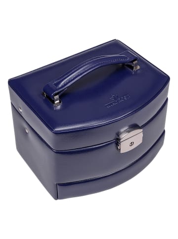 Windrose Merino Schmuckkasten 14 cm in dunkelblau