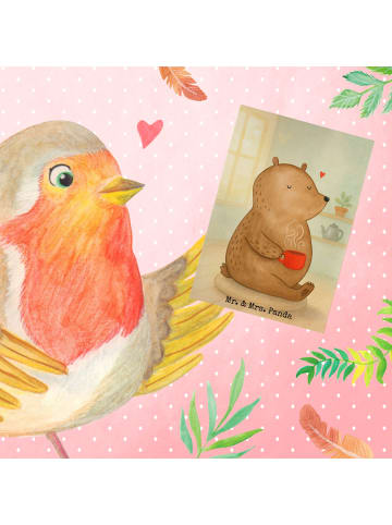 Mr. & Mrs. Panda Beileidskarte Bär Morgenkaffee Design ohne Spruch in Weiß