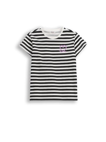 MOKIDA Baumwoll-T-Shirt mit kurzen Ärmeln in schwarz